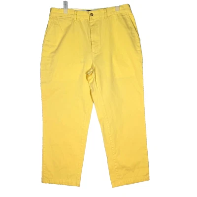 Polo By Ralph Lauren Men's Chino Pants 33 X 34 Yellow Mid-Rise Flat Front M1468 - Image 1 of 4