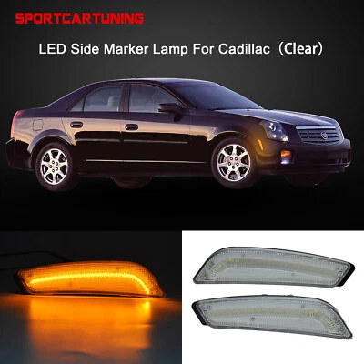 Amber LED Front Bumper Side Marker Lights Clear For 2003-2007 Cadillac CTS CTS V — 第 1/4 张图片