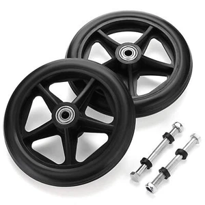 2PCS of 6 Inch Rubber Wheel Wheelchair Front Wheels Rollator Walker Anti-Slip... - Picture 1 of 7