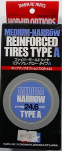 Tamiya Hop Up Options #53433 Medium Narrow Reinforced Tires Type A 24.6mm (2 pc) - Picture 1 of 2