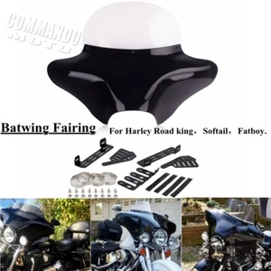 Batwing Fairing Windshield & Mount Kit For Harley Softail Fatboy Road King 84-22 - Picture 1 of 9