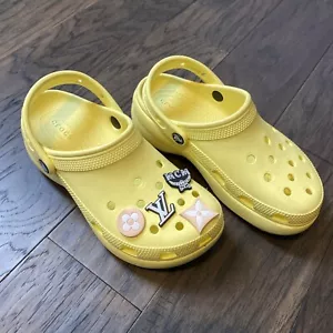 Crocs Women's Platform Shoe Sandal YELLOW Size 7 - Picture 1 of 8