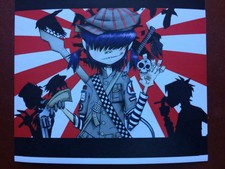 GORILLAZ GLOSSY STICKERS.2D-MURDOC-RUSSEL-NOODLE RARE MINT NEW 4" X 4 1/2"   