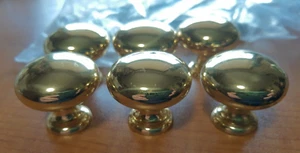 Menge 6 Liberty poliertes Messing hohle runde Knöpfe 1,25" mit Schublade zieht Schrauben - Bild 1 von 7