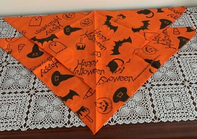 Set of Two Halloween Witch Hat Bat Dog Bandanas MEDIUM LARGE Tie On Brand New - Image 1 of 3