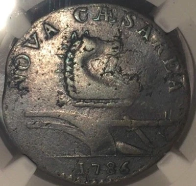 1786 New Jersey Copper, Straight Beam Narrow Shield, Maris 14-J, NGC VF30  BN - Image 1 of 4
