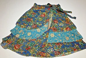 Indian Sari Wrap Around Reversible Hippie OS layered vacation summer - Picture 1 of 14