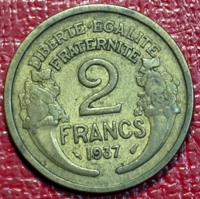 VERY NICE 1937 FRANCE 2 FRANCS COIN-MAY696 - Image 1 of 2