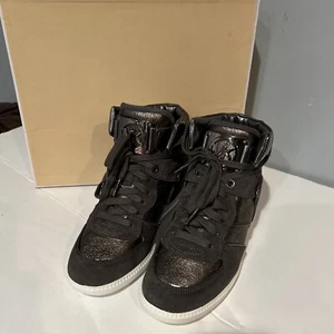 Michael Kors Nikko Damen Metallic High Top Sneaker Nickel Größe 7m mit Karton - Bild 1 von 10