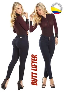 Pantalones Colombianos Levanta Cola Pompis Resalta Cintura Push Up Jeans - Picture 1 of 2