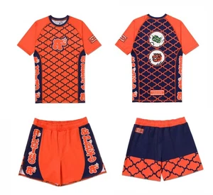 Albino and Preto X NESM Rash Guard SS & Loose Short No Gi Uniform Brazilian Jui - Picture 1 of 5