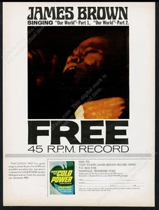 Foto de James Brown 1970 Cold Power detergente para ropa registro oferta anuncio impreso de colección - Imagen 1 de 7