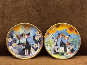 2 minipiatti vintage Goebel R. Wachtmeister "Tre gatti e girasole" & "Famiglia di gatti - Foto 1 di 15