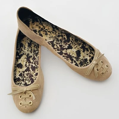 ¡¡Nuevo!! Zapato de ballet Sam Edelman para mujer de gamuza plano talla 8 beige crudo tostado sin cordones Foto 1 de 4