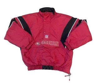 Vintage 90s San Francisco 49ers Hooded Parka Pullover Jacket by Starter Large - Picture 1 of 7