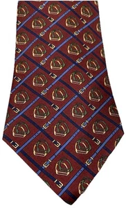 Tommy Hilfiger Tie 100% Silk Mens Maroon & Blue Belts & Stirrups - Picture 1 of 15