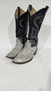 Larry Mahon's Boot Collection Two-tone Cowboy Boots Size 10 W/ Quail Leather - Picture 1 of 24