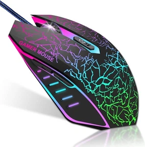 Wired Gaming Mouse , Optical USB Mice for Laptop/Desktop, 1200 to 3600 4 Adjusta - Picture 1 of 7