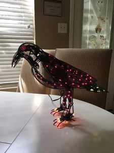 Vintage Light Up Mesh Raven Black Crow MOTION DOES NOT WORK - Picture 1 of 4