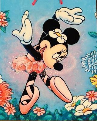 Disney Minnie Mouse Bailarina Grande Bolsa de Regalo Sello Vintage Años 90 Cumpleaños Foto 1 de 4