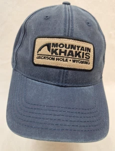 Mountain Khakis Hat One Size Blue Jackson Hole Wyoming Patch Cap Adjustable - Picture 1 of 6