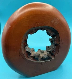 Pier One Madera Borde Vivo Círculo Escultura Abstracta Difícil de Encontrar Pier 1 Importaciones Arte - Imagen 1 de 12