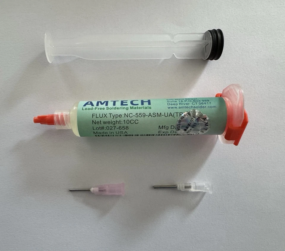 PATE A SOUDER BGA PCB 10CC AMTECH FLUX NC-559-ASM CMS FLUX A BRASER SOUDURE NEUF