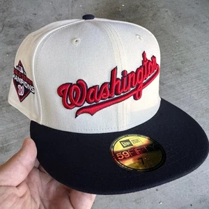 7 1/2 NewEra Washington Nationals Fitted Hat 2019 World Series Patch - Bild 1 von 3