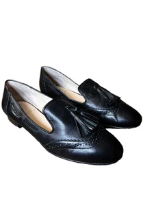 Mocassini Chayton Vince Camuto donna 9M in pelle nera con nappe, usati. - Foto 1 di 6