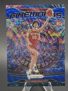 2024-25 Panini Prizm Zaccharie Risacher #6 Rookie Fireworks Blue /175 - Hawks - Picture 1 of 3