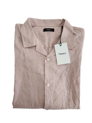 Theory Violeta Precise Linen Short Sleeve Button Shirt Men's XL  - Image 1 of 4