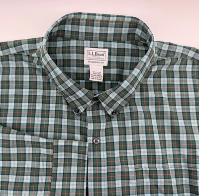 Camisa L.L Bean manga larga abotonada XXXL verde a cuadros Foto 1 de 4