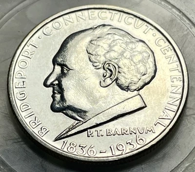 1936 Bridgeport, CT Commemorative Half Dollar Silver - Image 1 of 4