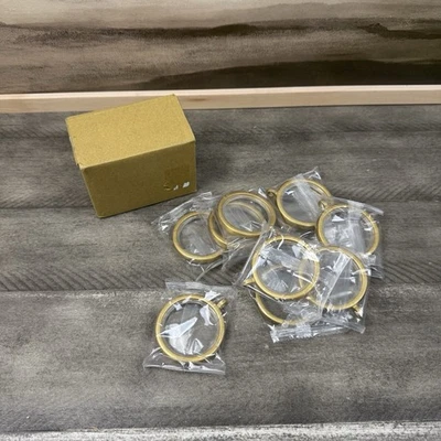 Pottery Barn Slim Quiet-Glide 窗帘戒指套装/10 黄铜 全新带盒 OB — 第 1/4 张图片