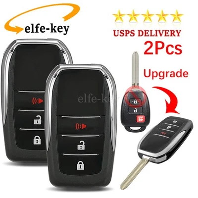 2 For Toyota RAV4 Tacoma Sequoia HYQ12BDM Remote Head Car Key Fob Case Shell 3B - Image 1 of 4