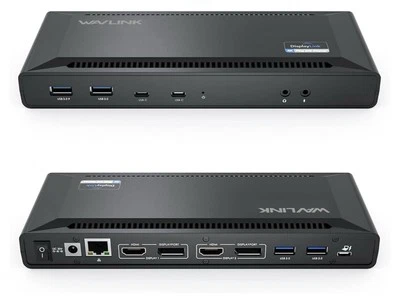 USB C Docking Station DisplayLink Dock 2/3 Monitors HDMI DP 4K 60Hz w/Charging - Image 1 of 4