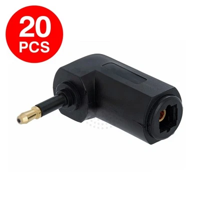20 Pack Toslink Female to Mini Male 90 Degree Optical Audio Adapter Right Angle - Image 1 of 3