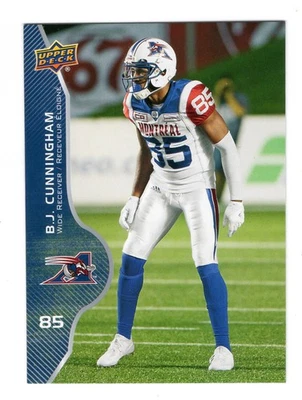 2017 UD CFL B.J. Cunningham #29 Montreal Alouettes Michigan State - Image 1 of 2