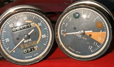Honda SL 350 350 1971 OEM tacómetro velocímetro medidores cables Foto 1 de 4