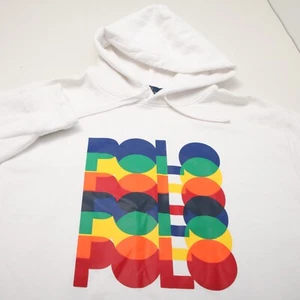 Polo Ralph Lauren Hoodie Mens Extra Large Tall White 3D Stacked Logo * - Picture 1 of 12