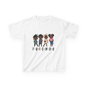 Kids Heavy Cotton Tee - Cute 'Friends' Graphic, Perfect for Playdates, - Picture 1 of 6