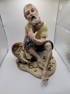 Vintage Dresden Deutschland Porzellan Fischer Skulptur. Beschädigt. 9 3/4 Zoll. - Bild 1 von 19
