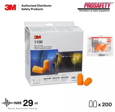 3M Desechables Construcción Campo de Tiro Dormir TAPONES PARA LOS OÍDOS Reducción de Ruido NRR 29 Foto 1 de 3