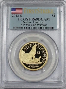 2013  S  SACAGAWEA NATIVE AMERICAN DOLLAR $1  PCGS PR69DCAM FIRST STRIKE 69  FS - Picture 1 of 2