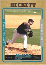 2005 Topps Gold Florida Marlins Baseball Card #160 Josh Beckett /2005