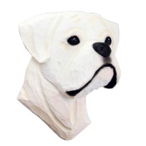 Statuina Targa Testa di Boxer Bianca Non Ritagliata - Foto 1 di 1