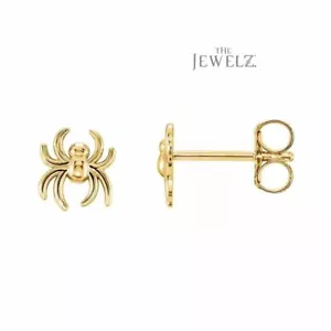 14K Massivgold Minimalistische Spinnenstecker Ohrringe Halloween Geschenk - The Jewelz - Bild 1 von 3