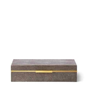 AERIN Chocolate Shagreen Envelope Box RRP £695 - Picture 1 of 3