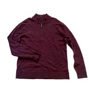 Smartwool Sparwood Half Zip Merino Wool Sweater Men Red Long Sleeves - Picture 1 of 9