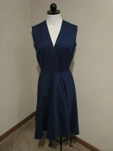 Vintage A Sue Brett Junior wrap dress size 9 blue red - Picture 1 of 7
